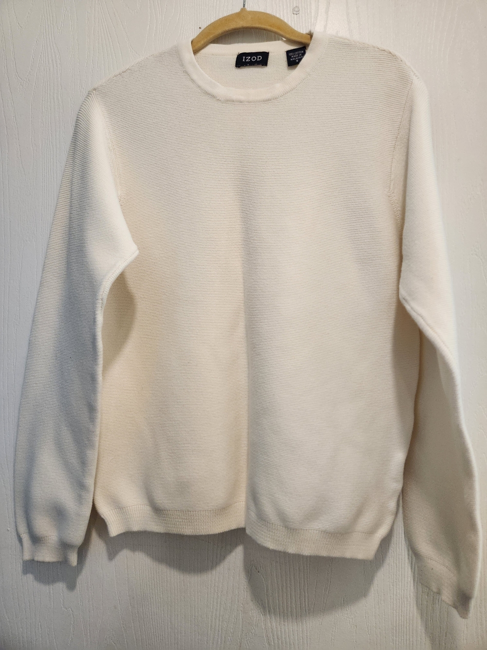 Izod Men’s Cream Crewneck Sweater